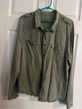 Universal Thread Olive Green Utility Button-Up Shirt